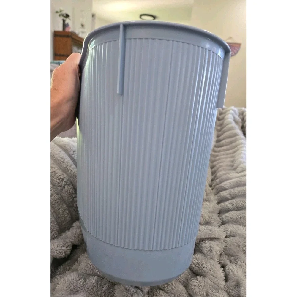 Vintage Rubbermaid 2954 Country Blue Oval Wastebasket Trash Can